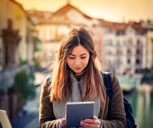 lady using unlimited internet in UK